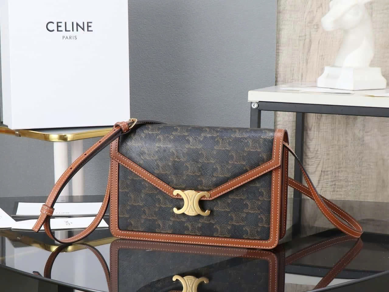 Celine Triomphe Canvas Envelope Crossbody Bag - 113322