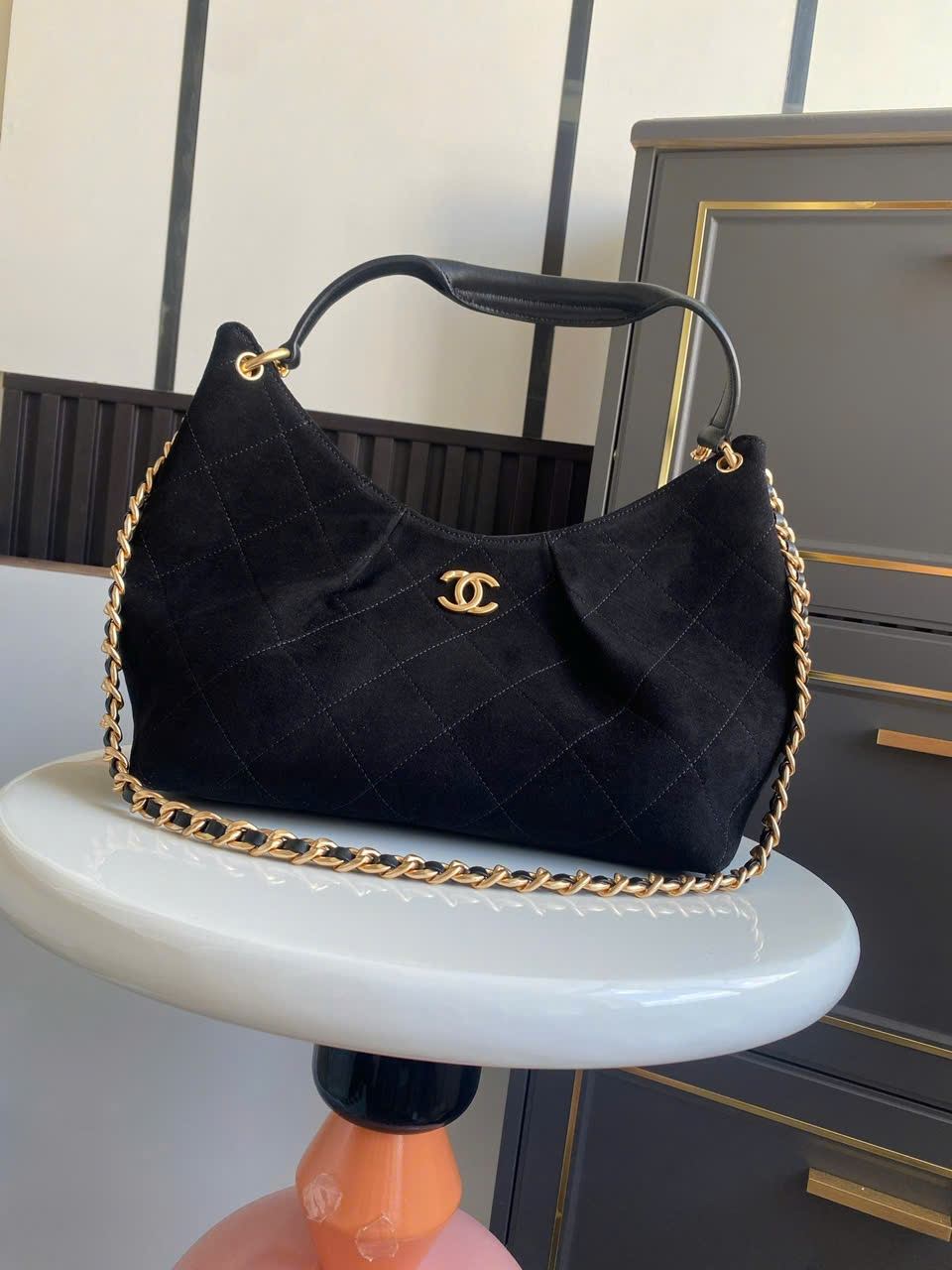 Chanel Hobo Suede 26C Tote - AS5978