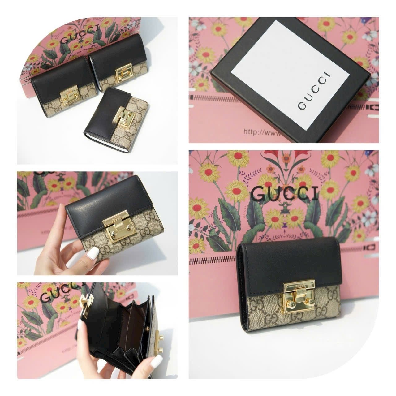 Gucci Tri fold Wallet GG Supreme 453155