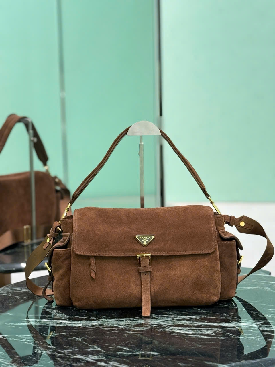 Prada Explore Re-Nylon Shoulder Bag With Flap - 1BD391